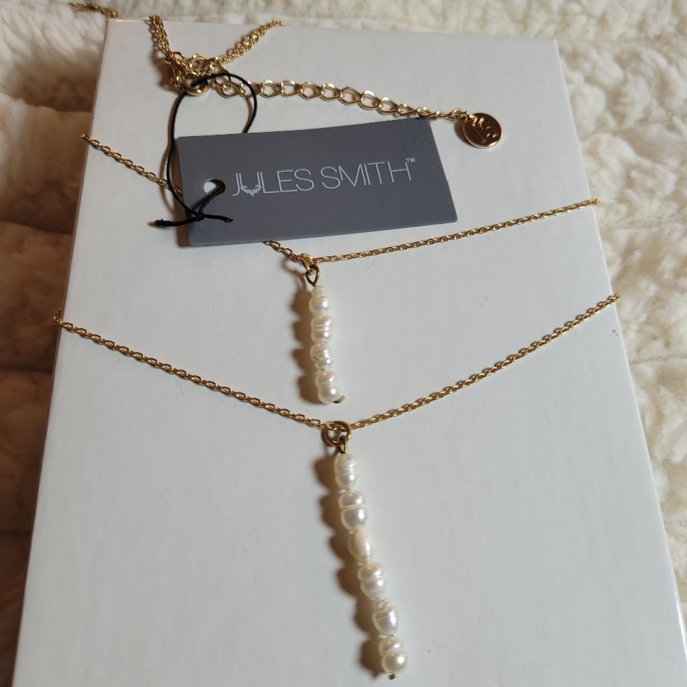 Jules Smith Gold Necklace with Faux Pearl Accents - Picture 6 of 9